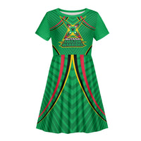Personalized Guyana Cricket Amazon Warriors Kid Short Sleeve Dress Modern Geometric Sports Fan