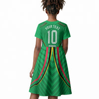 Personalized Guyana Cricket Amazon Warriors Kid Short Sleeve Dress Modern Geometric Sports Fan