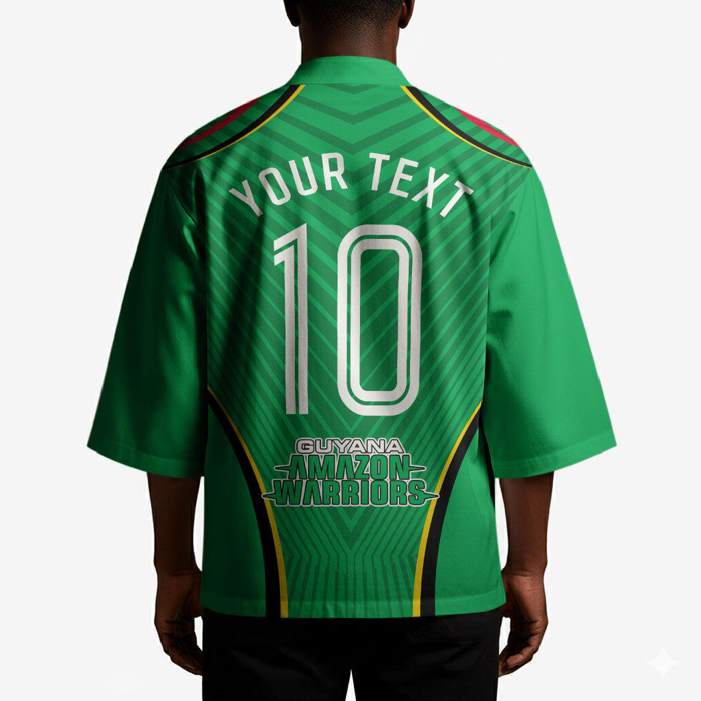 Personalized Guyana Cricket Amazon Warriors Kimono Modern Geometric Sports Fan