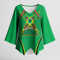 Personalized Guyana Cricket Amazon Warriors Kimono Sleeve Blouse Modern Geometric Sports Fan