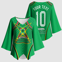 Personalized Guyana Cricket Amazon Warriors Kimono Sleeve Blouse Modern Geometric Sports Fan