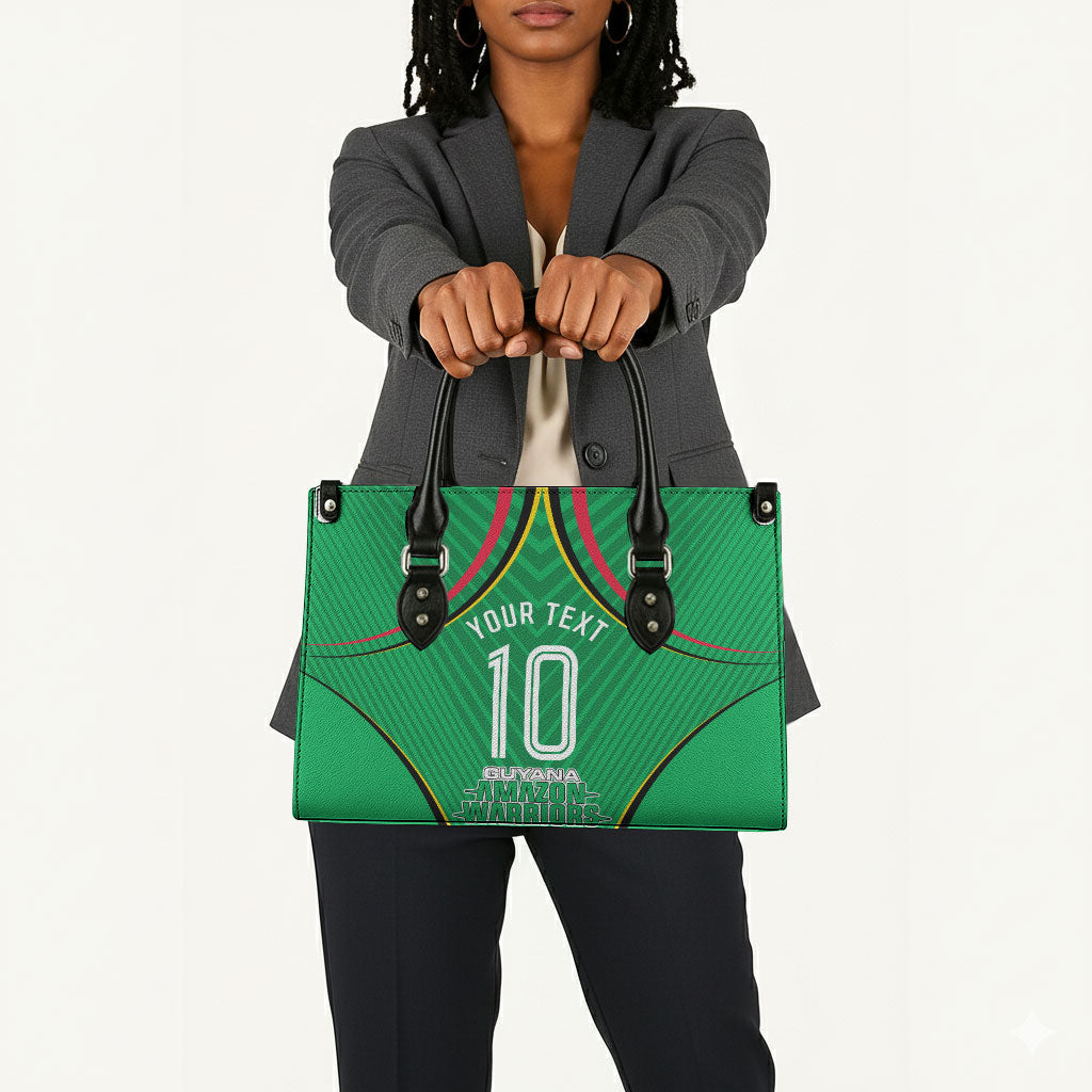 Personalized Guyana Cricket Amazon Warriors Leather Bag Modern Geometric Sports Fan