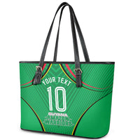 Personalized Guyana Cricket Amazon Warriors Leather Tote Bag Modern Geometric Sports Fan