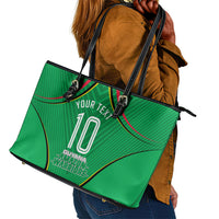 Personalized Guyana Cricket Amazon Warriors Leather Tote Bag Modern Geometric Sports Fan