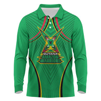 Personalized Guyana Cricket Amazon Warriors Long Sleeve Polo Shirt Modern Geometric Sports Fan