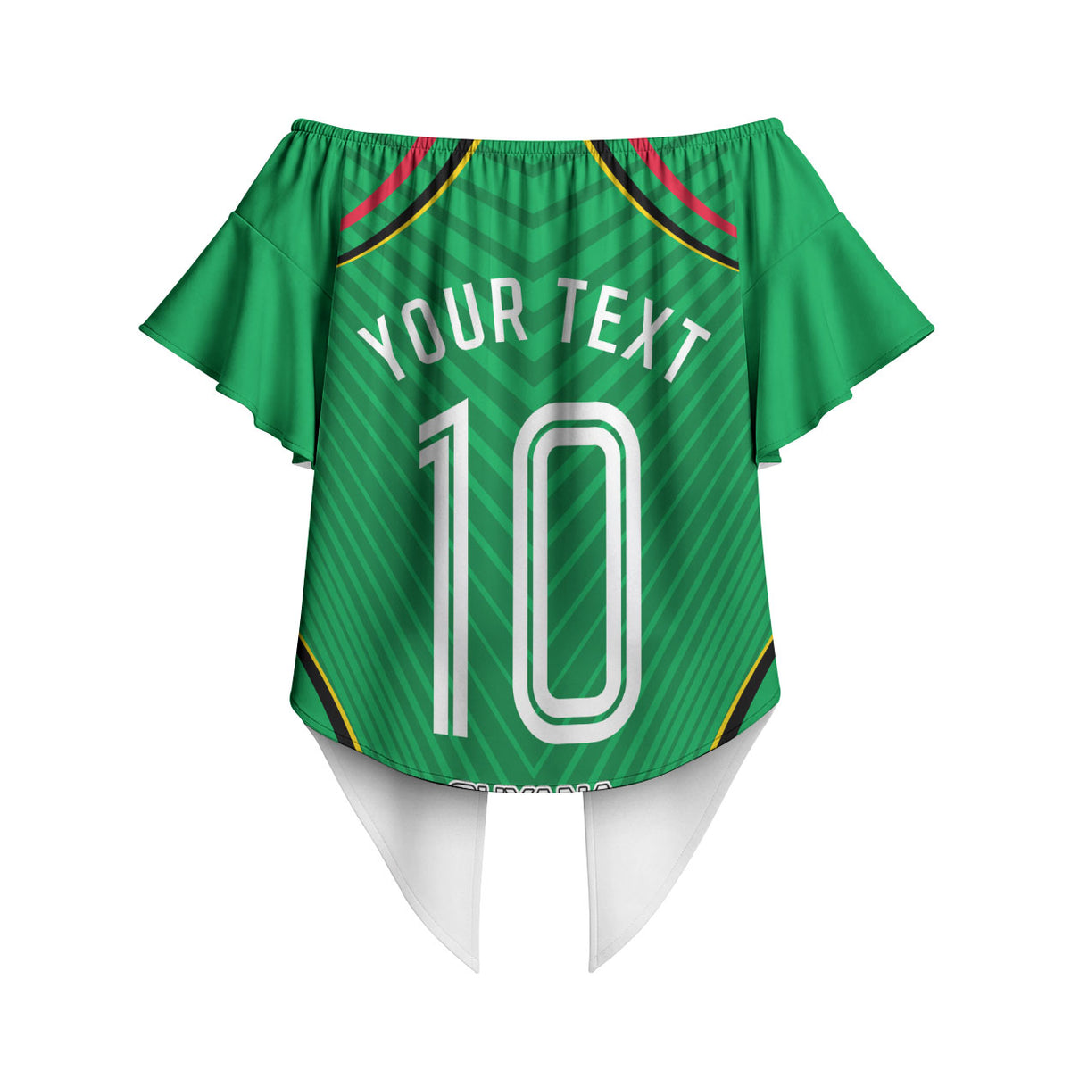 Personalized Guyana Cricket Amazon Warriors Off Shoulder Wrap Waist Top Modern Geometric Sports Fan