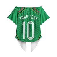 Personalized Guyana Cricket Amazon Warriors Off Shoulder Wrap Waist Top Modern Geometric Sports Fan