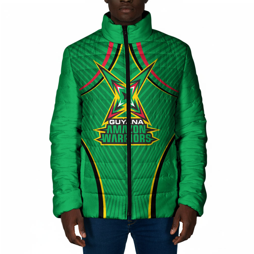 Personalized Guyana Cricket Amazon Warriors Padded Jacket Modern Geometric Sports Fan