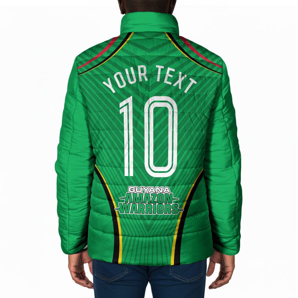 Personalized Guyana Cricket Amazon Warriors Padded Jacket Modern Geometric Sports Fan