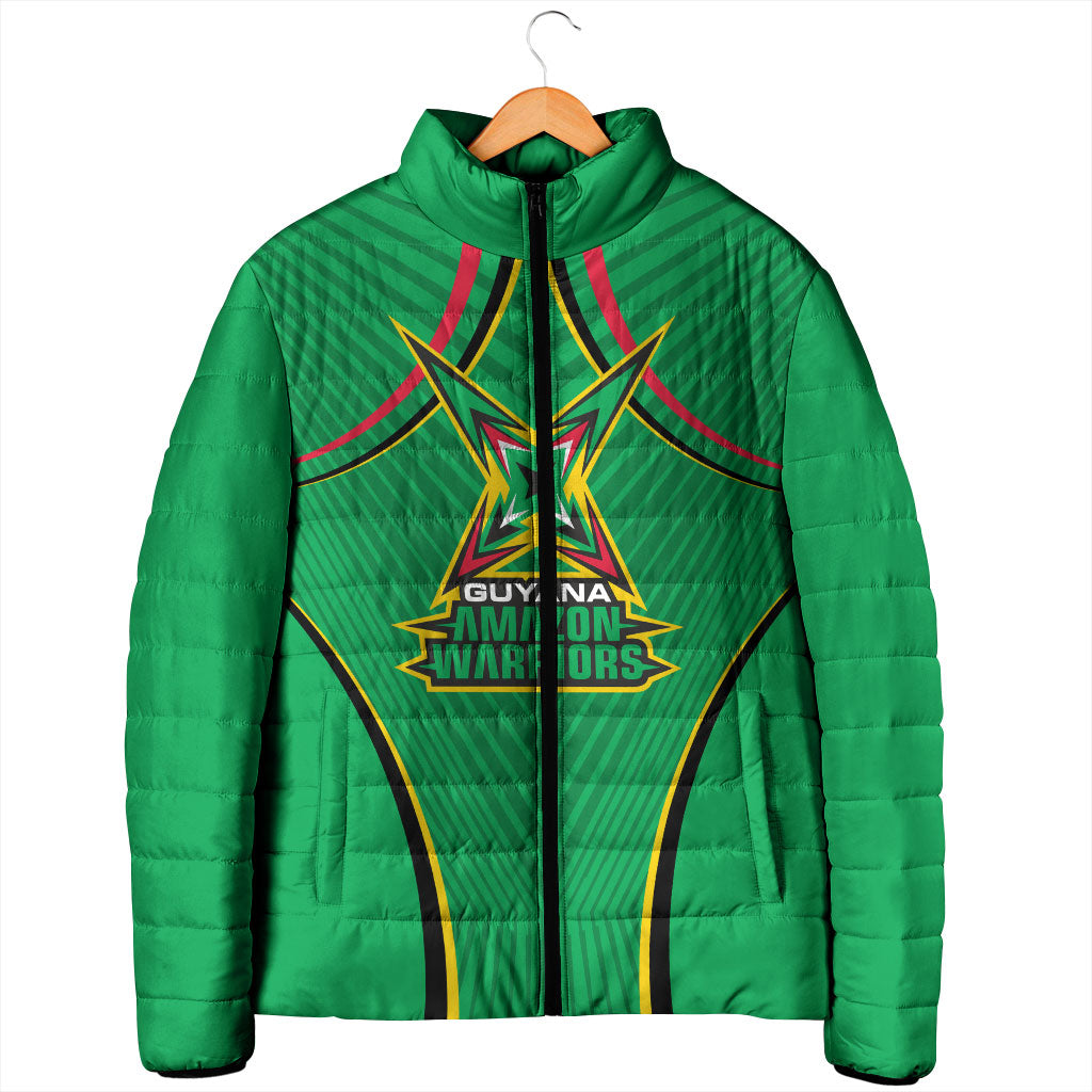 Personalized Guyana Cricket Amazon Warriors Padded Jacket Modern Geometric Sports Fan