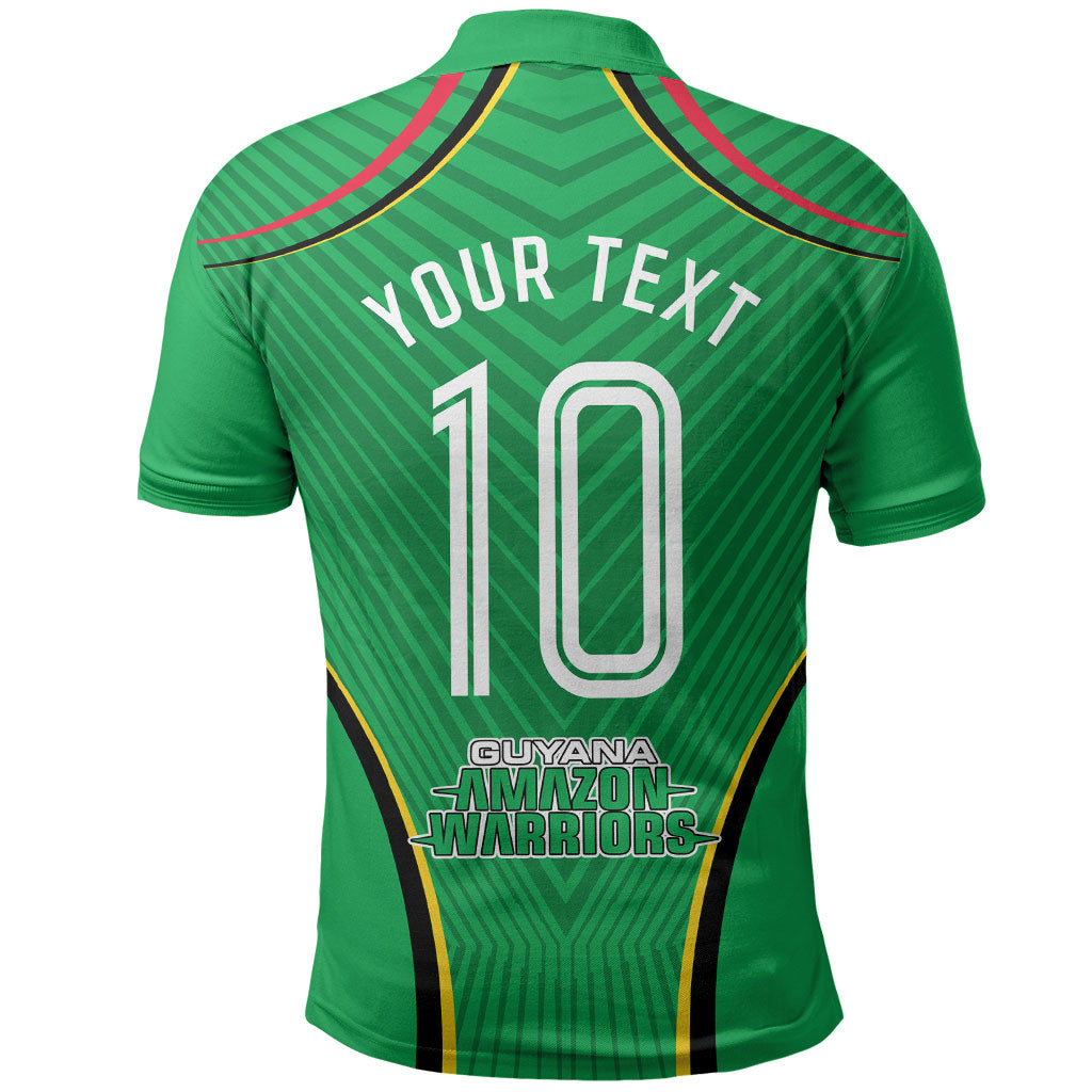 Personalized Guyana Cricket Amazon Warriors Polo Shirt Modern Geometric Sports Fan