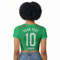 Personalized Guyana Cricket Amazon Warriors Raglan Cropped T shirt Modern Geometric Sports Fan