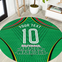 Personalized Guyana Cricket Amazon Warriors Round Carpet Modern Geometric Sports Fan