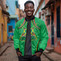 Personalized Guyana Cricket Amazon Warriors Sleeve Zip Bomber Jacket Modern Geometric Sports Fan