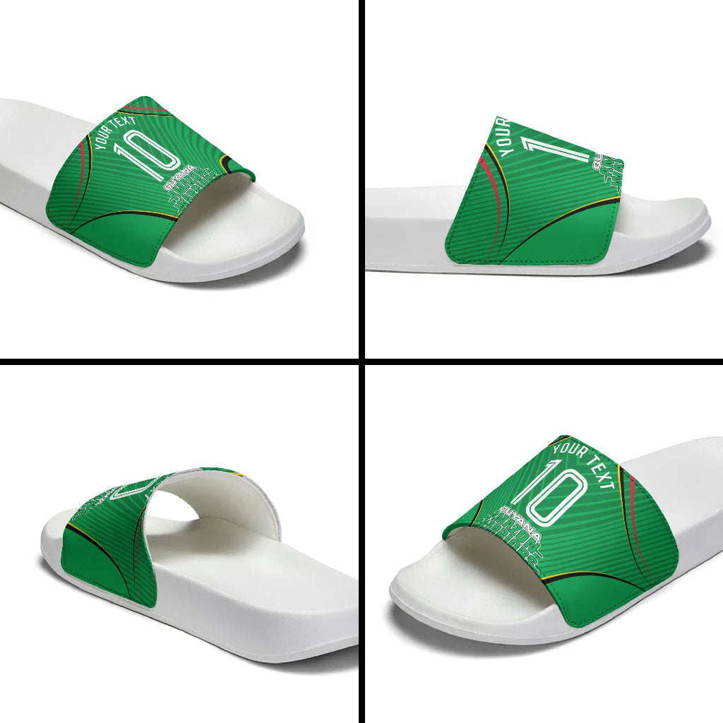 Personalized Guyana Cricket Amazon Warriors Slide Sandals Modern Geometric Sports Fan