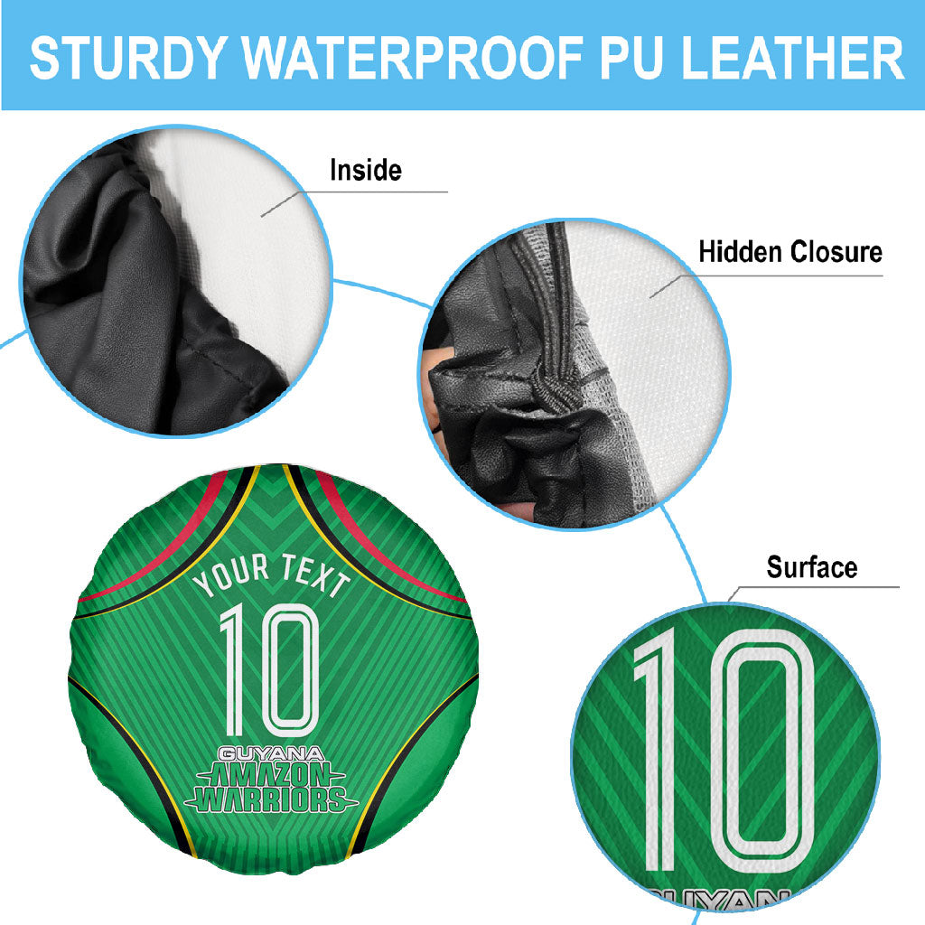 Personalized Guyana Cricket Amazon Warriors Spare Tire Cover Modern Geometric Sports Fan