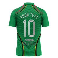 Personalized Guyana Cricket Amazon Warriors Zipper Polo Shirt Modern Geometric Sports Fan