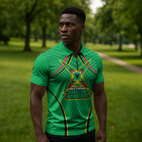 Personalized Guyana Cricket Amazon Warriors Zipper Polo Shirt Modern Geometric Sports Fan