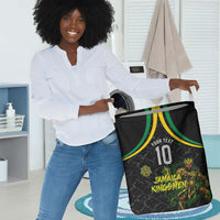 Personalized Jamaica Kingsmen Laundry Basket Caribbean Cricket Royal Warrior King Mascot