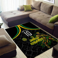 Personalized Jamaica Kingsmen Area Rug Caribbean Cricket Royal Warrior King Mascot
