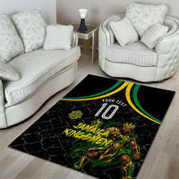 Personalized Jamaica Kingsmen Area Rug Caribbean Cricket Royal Warrior King Mascot