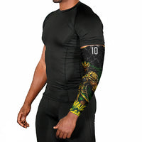 Personalized Jamaica Kingsmen Arm Sleeves Caribbean Cricket Royal Warrior King Mascot