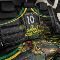 Personalized Jamaica Kingsmen Back Car Seat Cover Caribbean Cricket Royal Warrior King Mascot