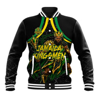 Personalized Jamaica Kingsmen Baseball Jacket Caribbean Cricket Royal Warrior King Mascot