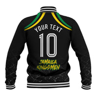 Personalized Jamaica Kingsmen Baseball Jacket Caribbean Cricket Royal Warrior King Mascot