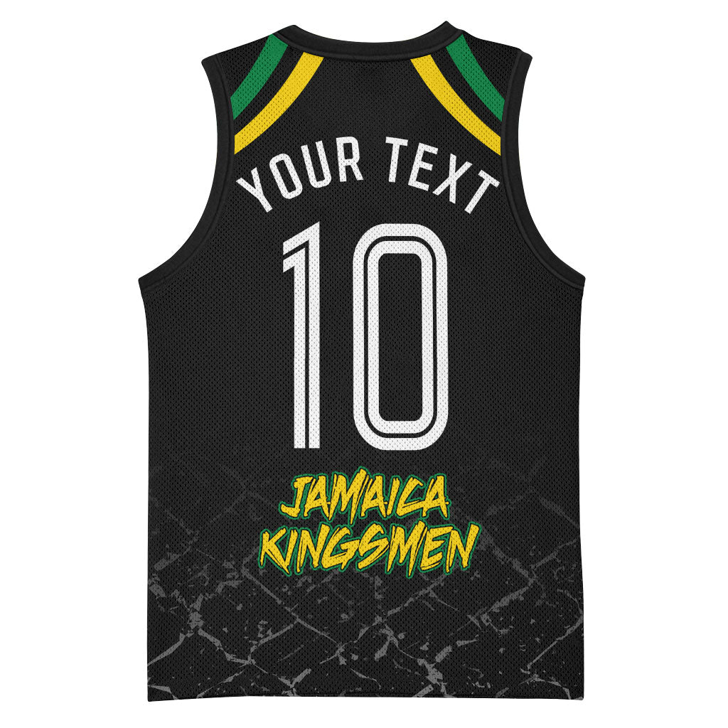 Personalized Jamaica Kingsmen Basketball Jersey Caribbean Cricket Royal Warrior King Mascot
