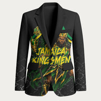 Personalized Jamaica Kingsmen Blazer Caribbean Cricket Royal Warrior King Mascot