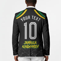 Personalized Jamaica Kingsmen Blazer Caribbean Cricket Royal Warrior King Mascot