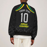 Personalized Jamaica Kingsmen Bomber Jacket Caribbean Cricket Royal Warrior King Mascot