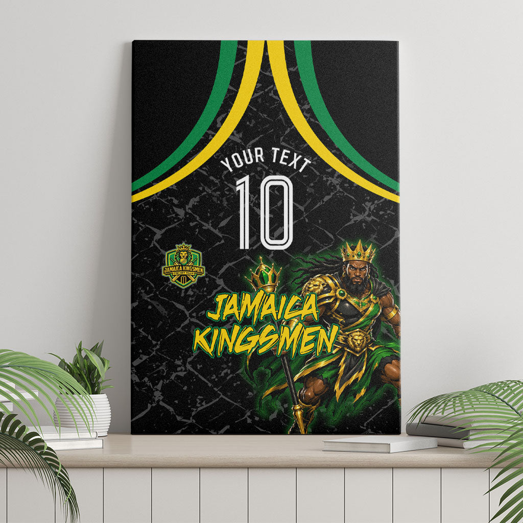 Personalized Jamaica Kingsmen Canvas Wall Art Caribbean Cricket Royal Warrior King Mascot