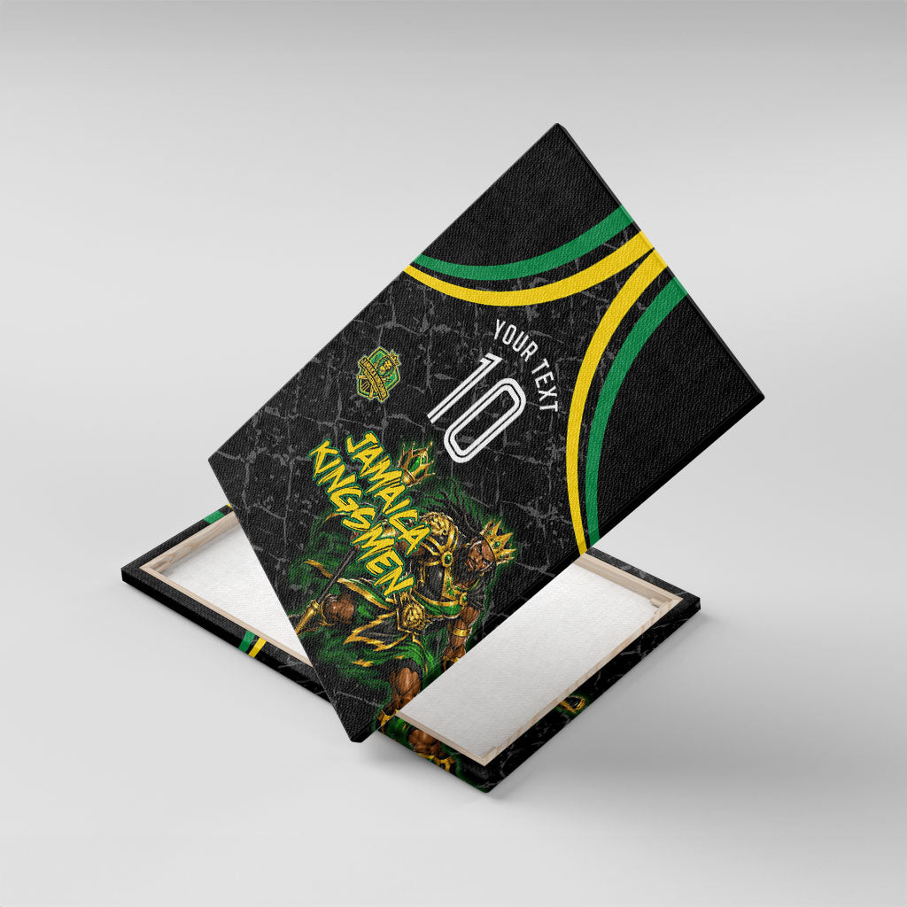 Personalized Jamaica Kingsmen Canvas Wall Art Caribbean Cricket Royal Warrior King Mascot