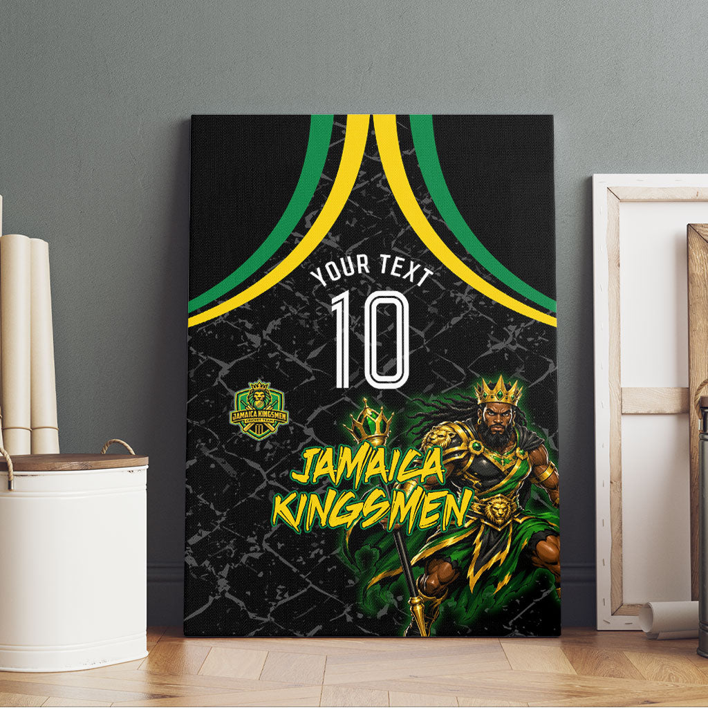 Personalized Jamaica Kingsmen Canvas Wall Art Caribbean Cricket Royal Warrior King Mascot