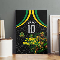 Personalized Jamaica Kingsmen Canvas Wall Art Caribbean Cricket Royal Warrior King Mascot