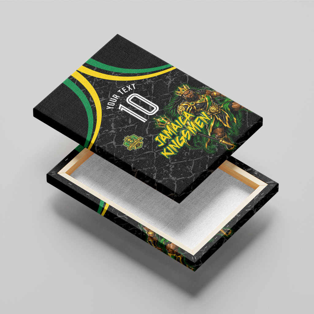Personalized Jamaica Kingsmen Canvas Wall Art Caribbean Cricket Royal Warrior King Mascot