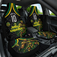 Personalized Jamaica Kingsmen Car Seat Cover Caribbean Cricket Royal Warrior King Mascot