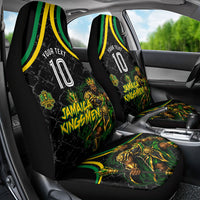 Personalized Jamaica Kingsmen Car Seat Cover Caribbean Cricket Royal Warrior King Mascot
