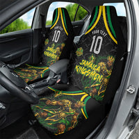 Personalized Jamaica Kingsmen Car Seat Cover Caribbean Cricket Royal Warrior King Mascot