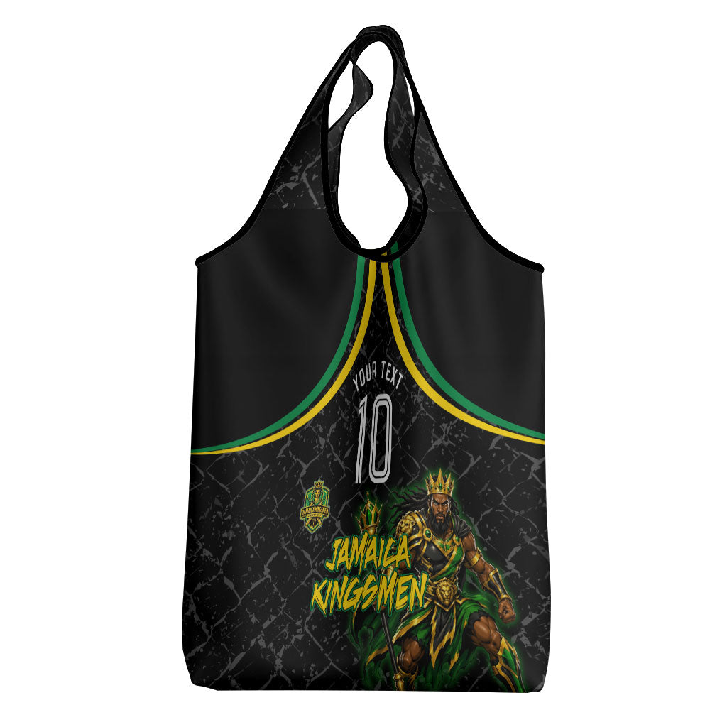 Personalized Jamaica Kingsmen Grocery Bag Caribbean Cricket Royal Warrior King Mascot
