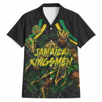 Personalized Jamaica Kingsmen Hawaiian Shirt Caribbean Cricket Royal Warrior King Mascot
