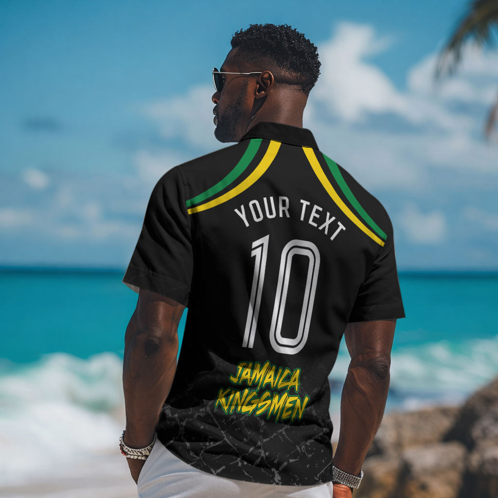 Personalized Jamaica Kingsmen Hawaiian Shirt Caribbean Cricket Royal Warrior King Mascot