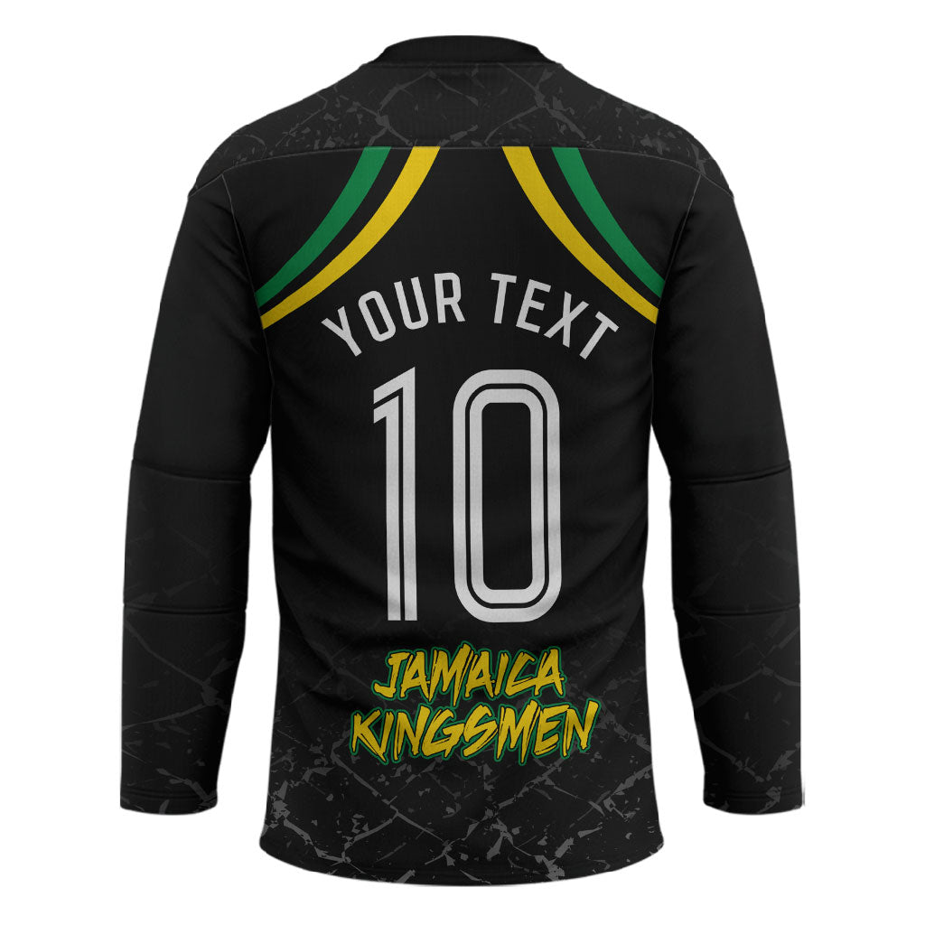 Personalized Jamaica Kingsmen Hockey Jersey Caribbean Cricket Royal Warrior King Mascot