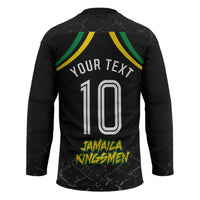 Personalized Jamaica Kingsmen Hockey Jersey Caribbean Cricket Royal Warrior King Mascot