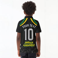Personalized Jamaica Kingsmen Kid Polo Shirt Caribbean Cricket Royal Warrior King Mascot