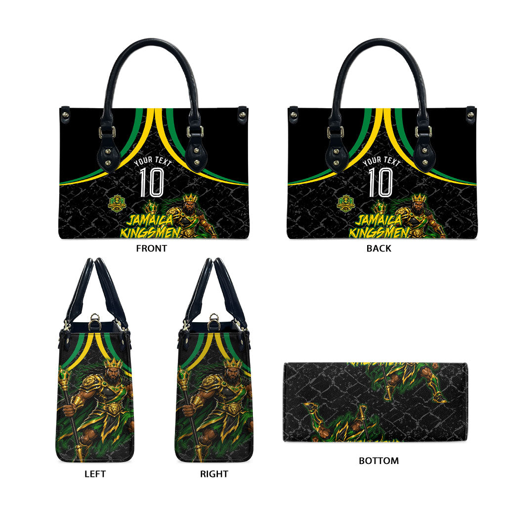 Personalized Jamaica Kingsmen Leather Bag Caribbean Cricket Royal Warrior King Mascot