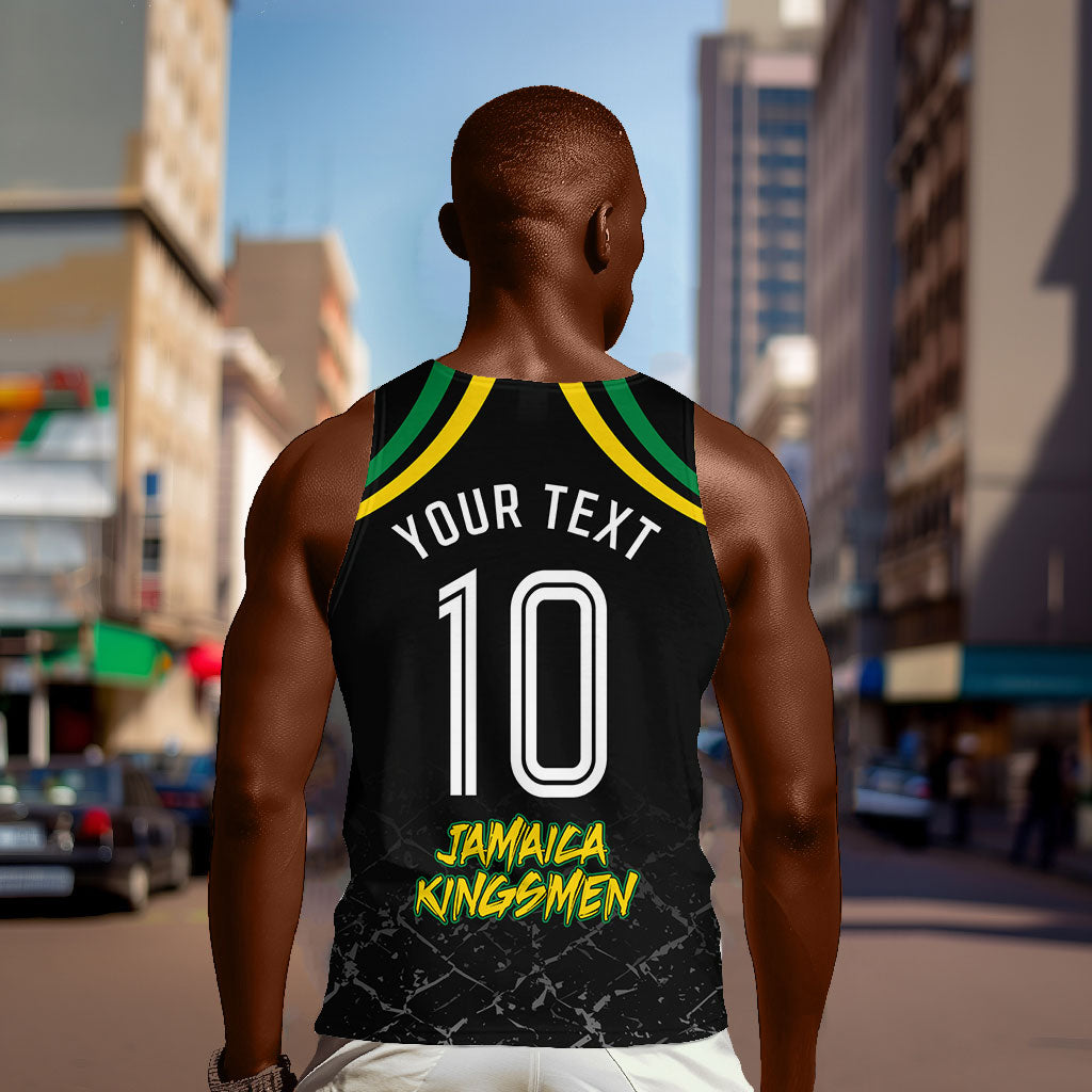 Personalized Jamaica Kingsmen Men Tank Top Caribbean Cricket Royal Warrior King Mascot