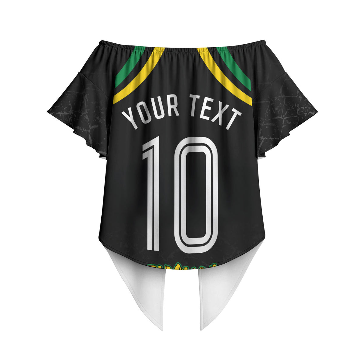Personalized Jamaica Kingsmen Off Shoulder Wrap Waist Top Caribbean Cricket Royal Warrior King Mascot